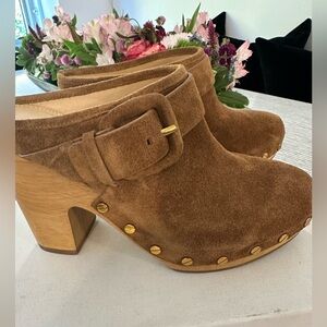 Veronica Beard suede Dacey Clogs 5.5
